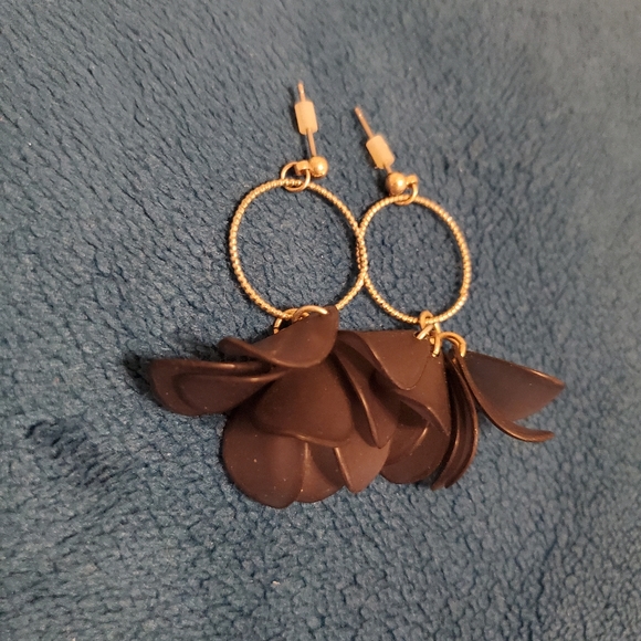 Blue and Gold Earrings - Picture 2 of 3